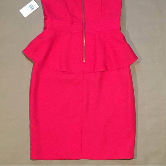 ✨NWT✨Classic Peplum Waist Red Dress w Pencil Skirt & Cap-Sleeves 🏷️by Muse - Picture 11 of 16